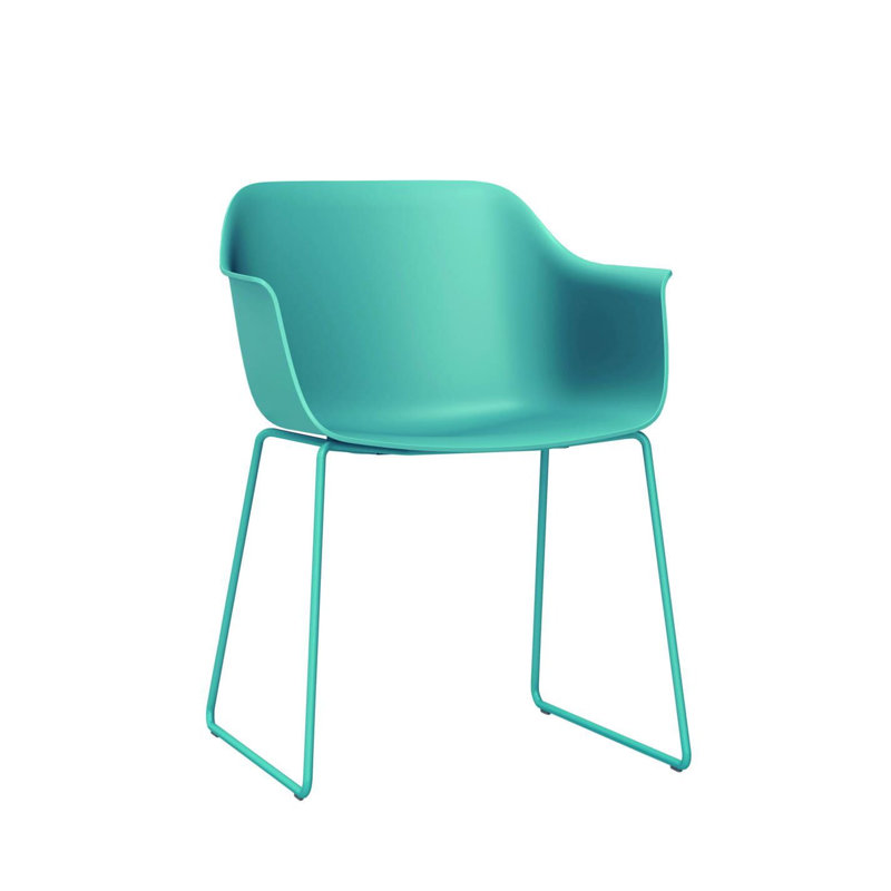 Shape Sled Outdoor Dining Armchair, Retro Blue