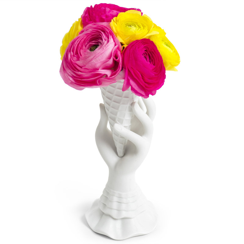 White Porcelain Conical Bouquet Table Vase