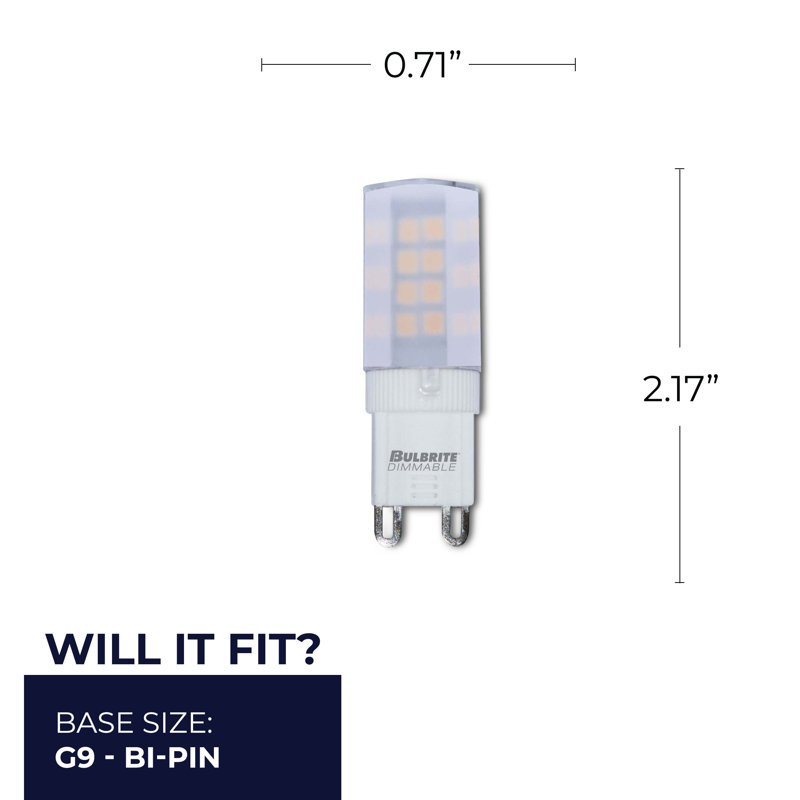 Ampoule à DEL T4 4,5 W à intensité variable de 35 W à culot variable blanc chaud G9 / base à deux broches, 2700 K