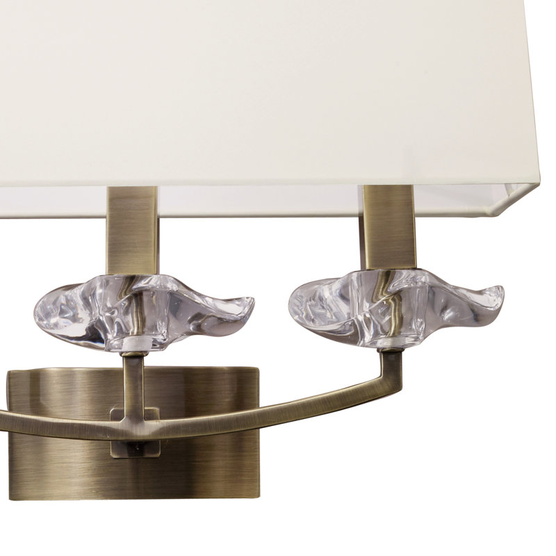 Armed Sconce, No, Antique Brass, White