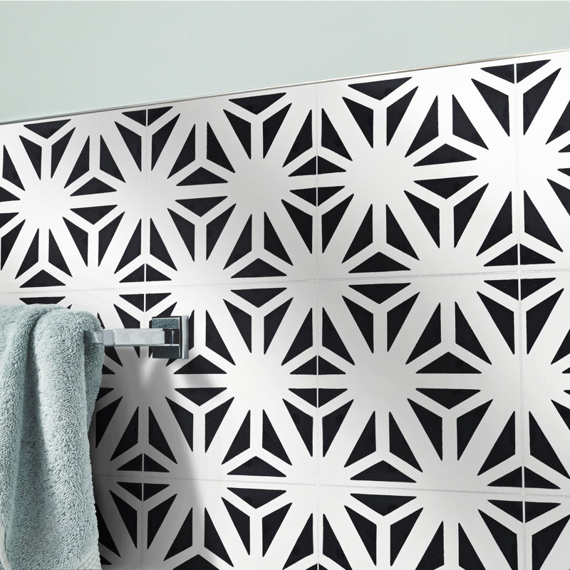 Azemour 8" x 8" Cement Patterned Wall & Floor Tile