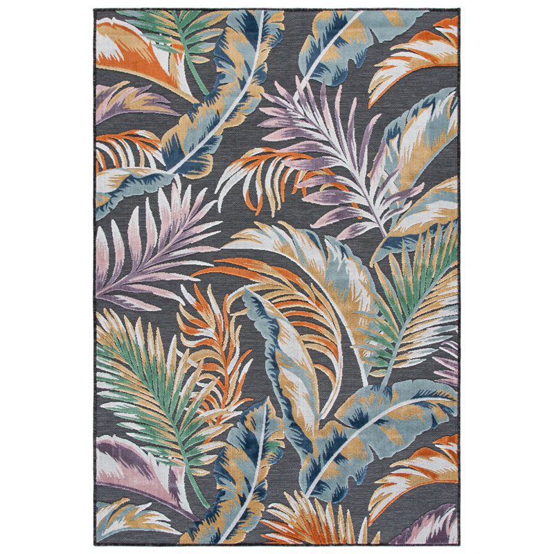 Tapis Cabana 452 à motif floral pour intérieur/extérieur, Rectangle 2 pi 7 po x 5 pi