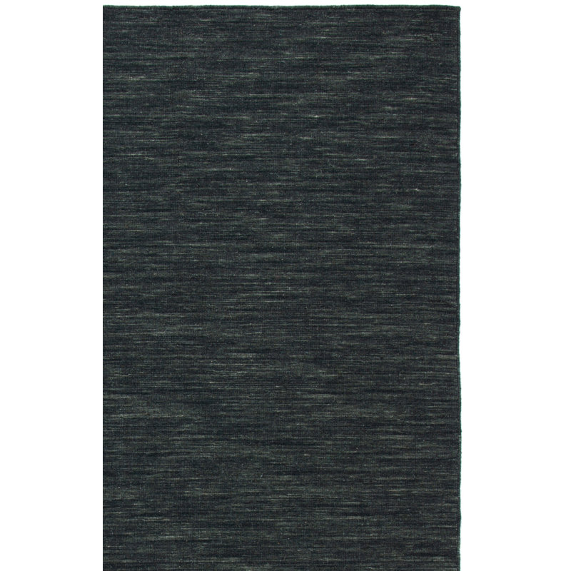 Kilim Hand Loomed Wool/Cotton Rug in Charcoal/Gray, Rectangle 4' x 6'