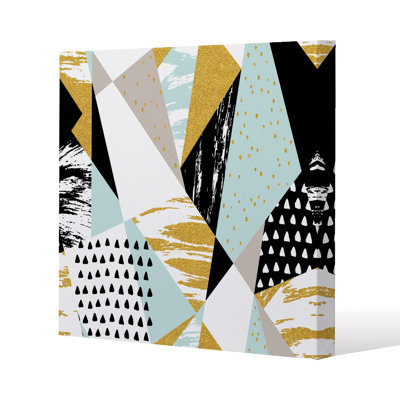 Geometric Shapes & Brush Strokes Slim Style Canvas Print