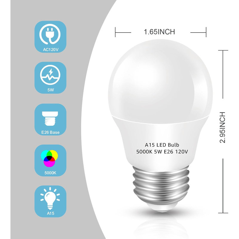 A15 Refrigerator Light Bulb, 2