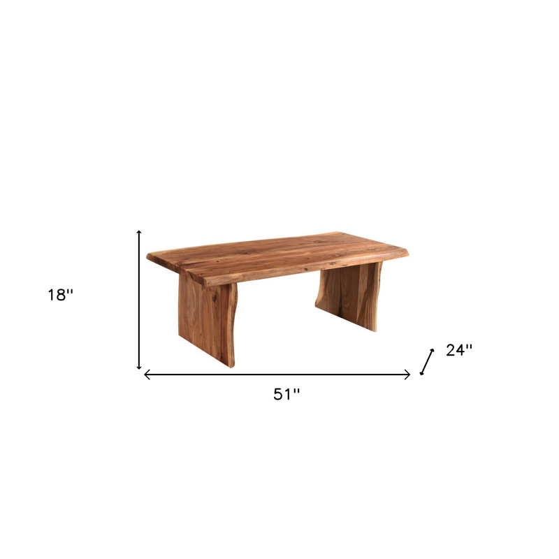 Table basse 51 "en bois massif brun