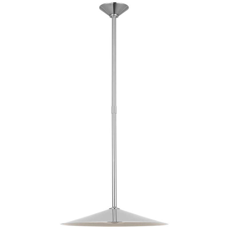 Amber Lewis Ponce Pendant with Shade, 47.5" H x 18" W x 18" D, Nickel, Polished Nickel