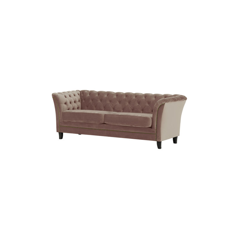 Roxy 3 Seater Chesterfield Sofa, Black, Pink