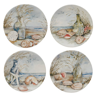 Coastal Landscape Set Of 4 Salad Plate 9" 4 Asst.