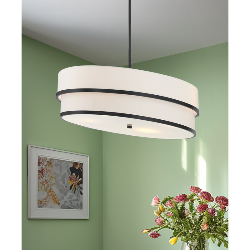 Orren Ellis Wellford Coal With White Pendant Light, 67.13" H x 42" W x 25.5" D