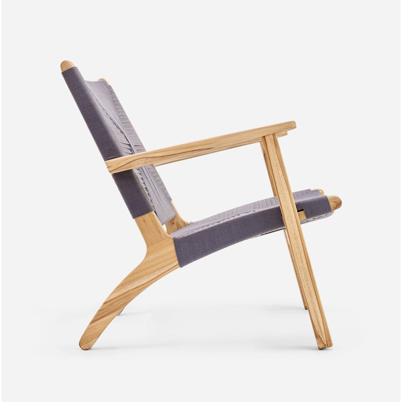 Masaya Armchair,  Charcoal Cross Braided Cord, Natural