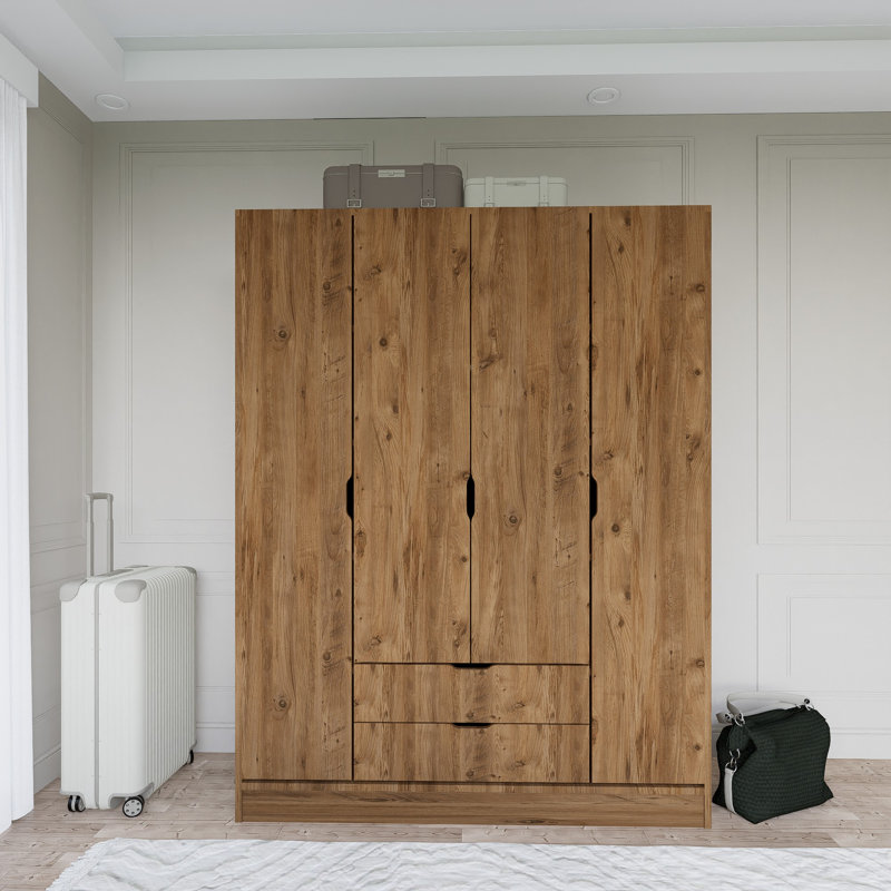 Berend 4 Door Manufactured Wood Wardrobe