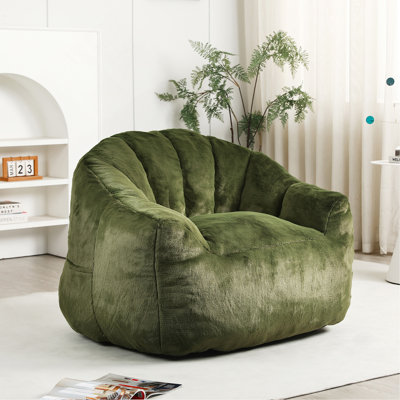 Fauteuil à billes en mousse à haute densité avec accoudoirs, fauteuil confortable pour la lecture, le salon et la chambre à coucher
