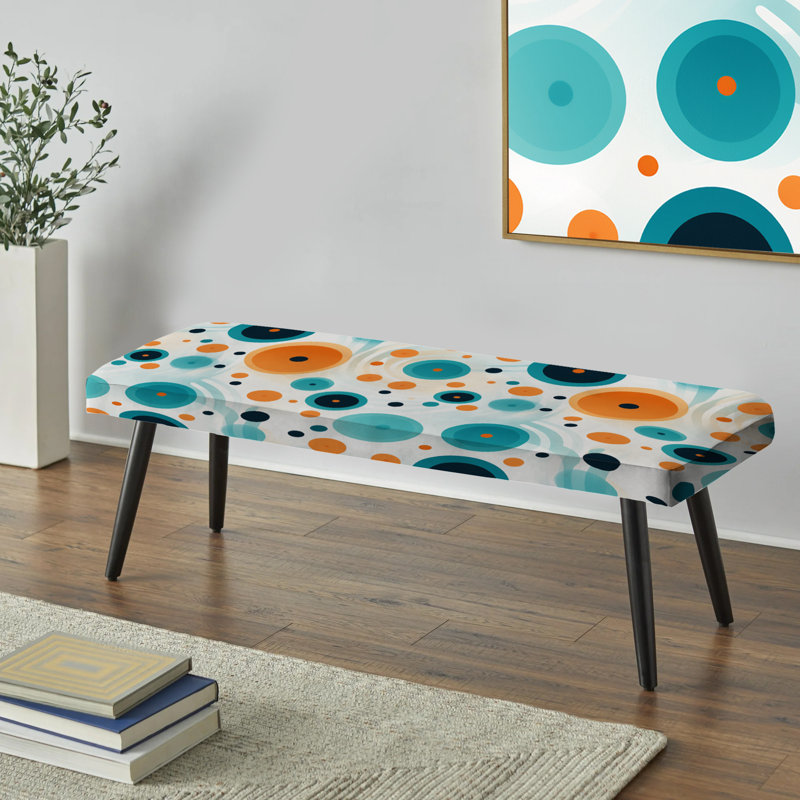 Motif géométrique à pois géométriques - Banc rembourré à pois noirs