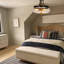 Plafonnier semi-encastré moderne à 3 lumières de 14,2 po de style transitionnel noir, or, pour vestibule, cuisine, chambre à coucher