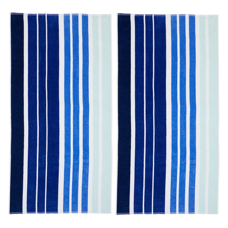 Ensemble de serviettes de plage 100% coton 2 pièces Wickett