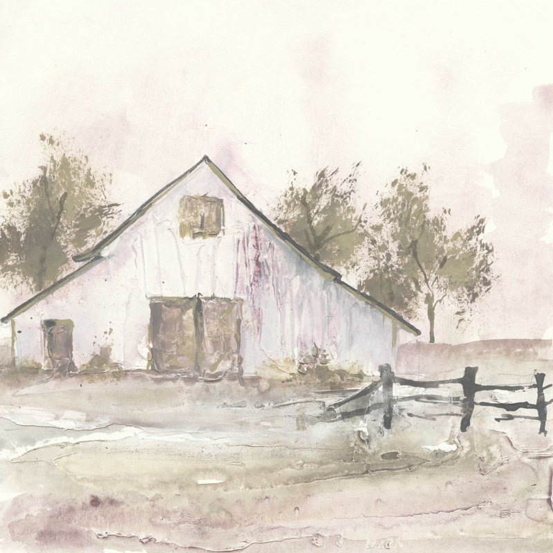" White Barn II " by Chris Paschke Painting Print, 30" H x 30" W