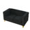 Mélange de velours noir 3 + 2. Livraison rapide chez nous. Capacité de poids de 250 lb / siège. Cadre en pin, eucalyptus, contreplaqué. Mousse + siège à ressorts. Revêtement en coton. Pieds en métal. Assemblage requis 3