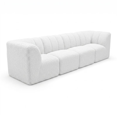 Praia Essie 4-Piece Outdoor Upholstered Modular Sectional Sofa with Sunbrella Boucle Fabric