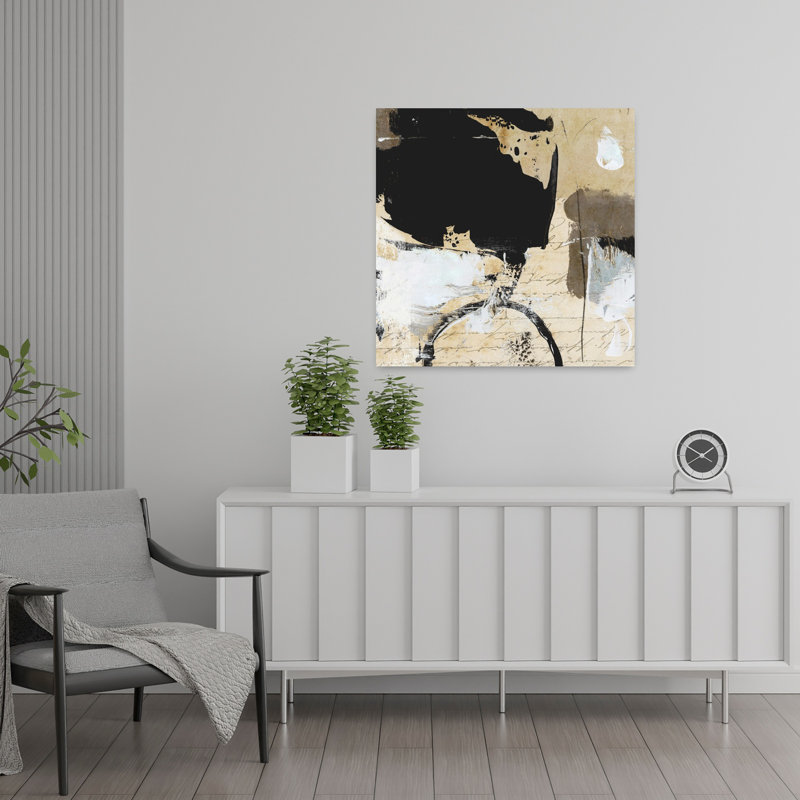«News Day Collage II», art contemporain abstrait, H 24 po x l 24 po