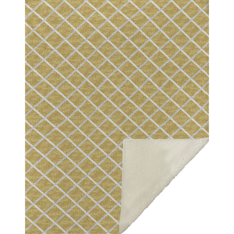 Jeté en sherpa One Gold Pixie Street 50 po x 70 po, doré, Or / ivoire / gris