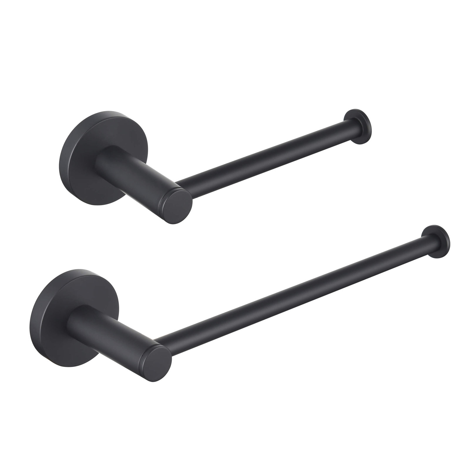 Circular 2-Piece Bathroom Hardware Set, Matte Black