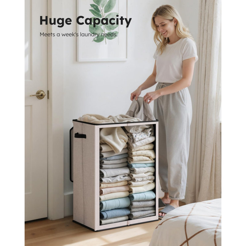 Plastic Laundry Room Organiser, Beige