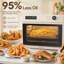 Four grille-pain à frire à air pulsé 1200 W 12-en-1 CIARRA, four à convection de 25,4 pte avec autonettoyant, contrôle tactile numérique, convient à la pizza et au poulet entier de 12 po, acier inoxydable blanc