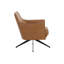 Chaise longue pivotante en cuir de vache de 28,5 po de largeur - Brun-856512808