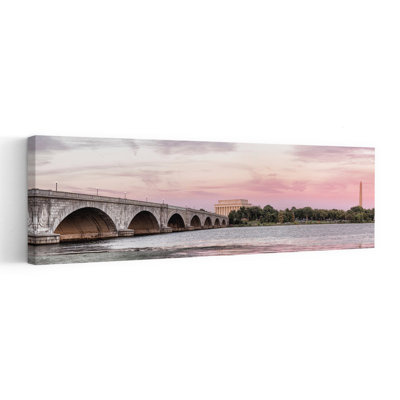 Arlington Memorial Bridge With Lincoln Memorial And Washington Monument In The Background, Washington Dc, Usa Abstract Contemporary Architecture La...