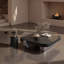 Table basse italienne en pierre carrée micro-cristalline