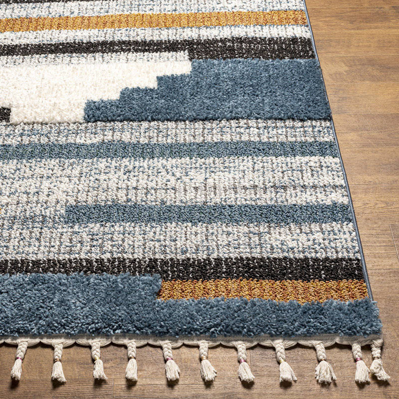 Brookhaven bleu / gris / blanc Merced, Rectangle 7 pi 10 po x 10 pi 2 po