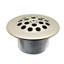 Drain de baignoire en polypropylène blanc avec levier de déclenchement en laiton et couvercle en grille-36927915