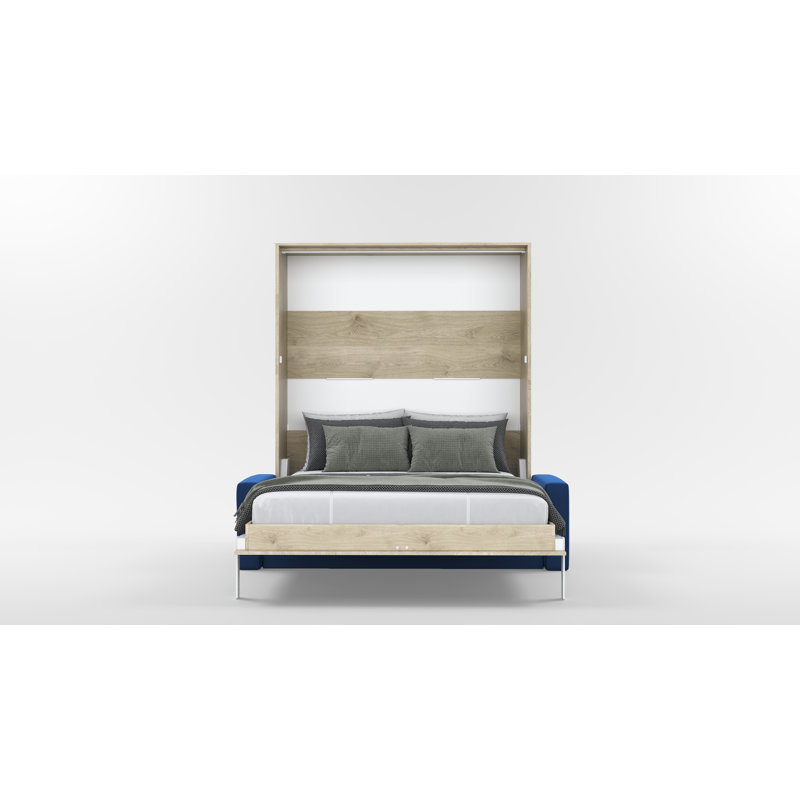 Neidelin Upholstered Bed, Beige/Navy