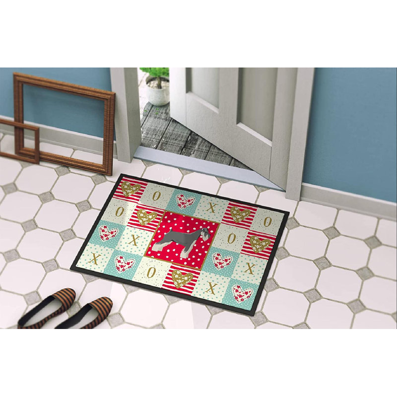 Schnauzer love 36 po x 24 po tapis d’extérieur antidérapant pour l’intérieur Casson