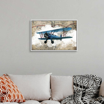 Biplane 1-impression d’art graphique sur toile