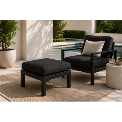 Repose-pieds d'extérieur avec coussin Karen