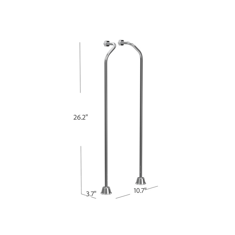Conduite d’alimentation en eau pour robinet de baignoire murale, Chrome