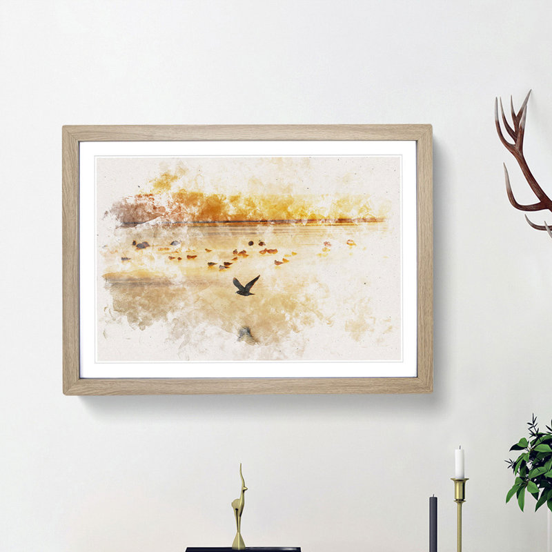 Birds on the Beach - Framed Print, Oak Framed, 40cm H x 60cm W x 2cm D