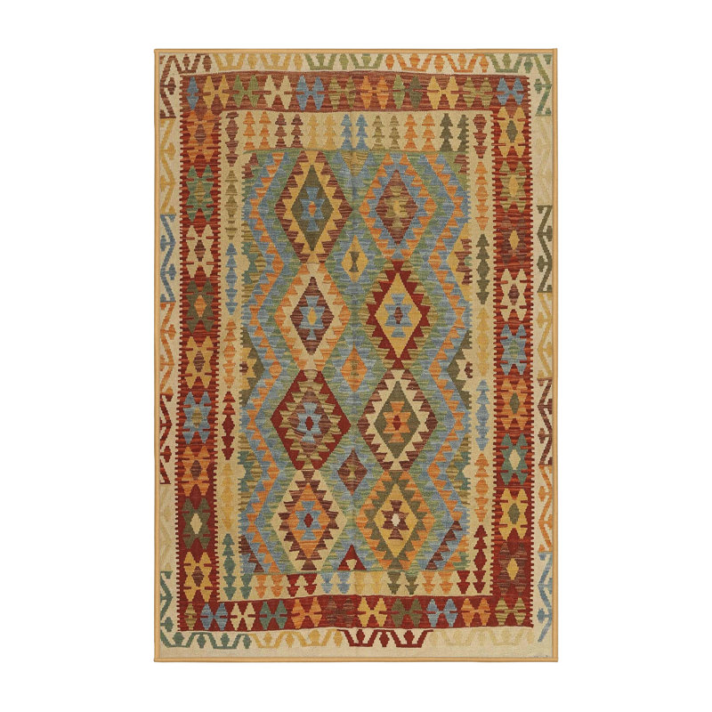 Tapis orange/marron contemporain, Rectangle 3 pi x 5 pi