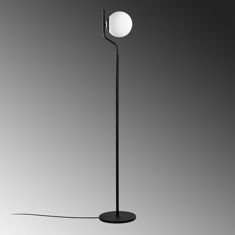 Stylish Metal Floor Lamp, Black, 11.8 x 11.8 x 66.1 inches | Base Plate Ø11.8 inches, Cable Length 98.4 inches, On/Off Switch on Cable | E27 Socket (Max 40W, Bulb Not Included) | Modern & Elegant Design for Home & Office