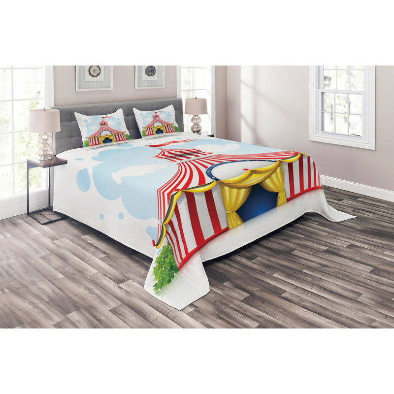 Circus Coverlet, King Bedspread + 2 Shams