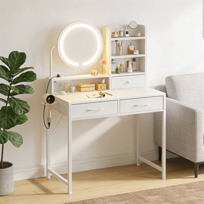 Featuring A Lighted Mirror, Wooden Storage Drawers, Built-In Charging Ports, And Adjustable Shelves, It’S The Addition To Your Bedroom Or Dressing Area