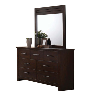 Panang 39"x37" Mirror, Mahogany Finish