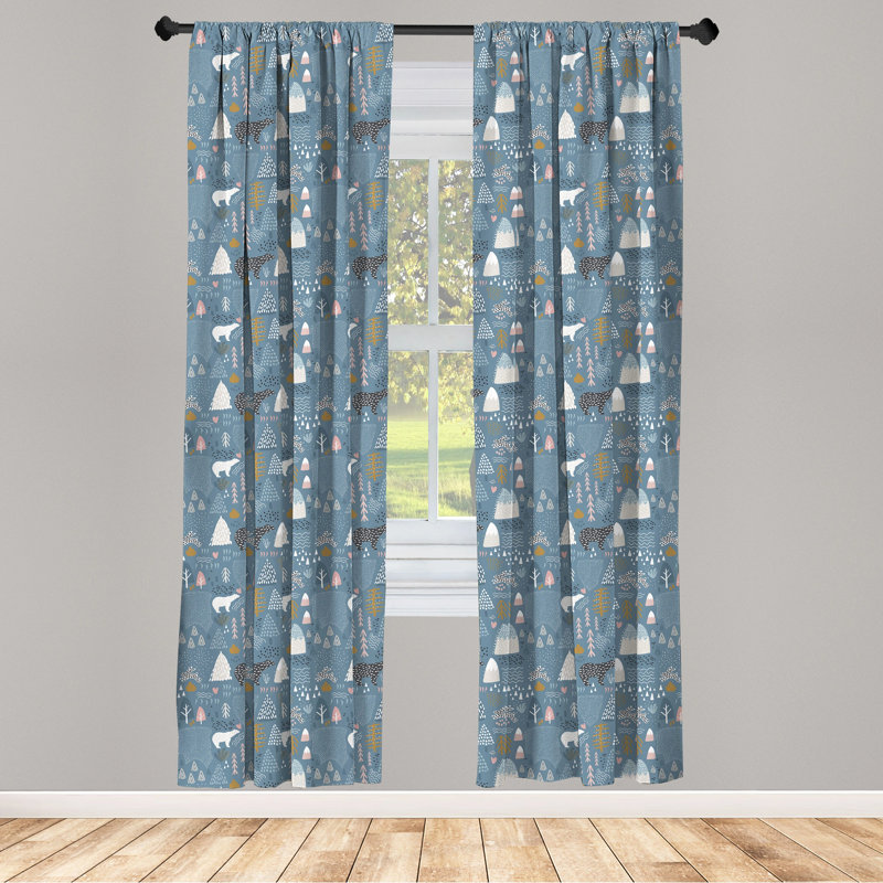 Forest Semi-Sheer Rod Pocket Curtain Panels, 28" x 84"