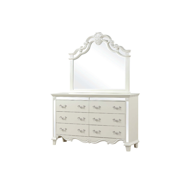 Commode à miroir Milan en bois blanc