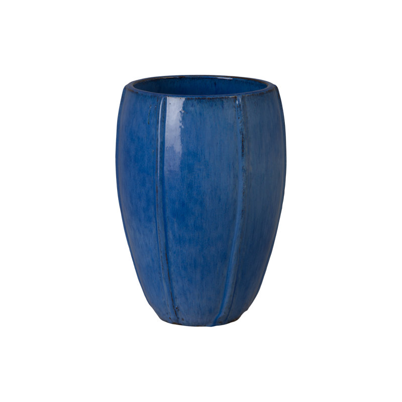 CREST PLANTER, SNOW, Blue, 16" H x 11" W x 11" D