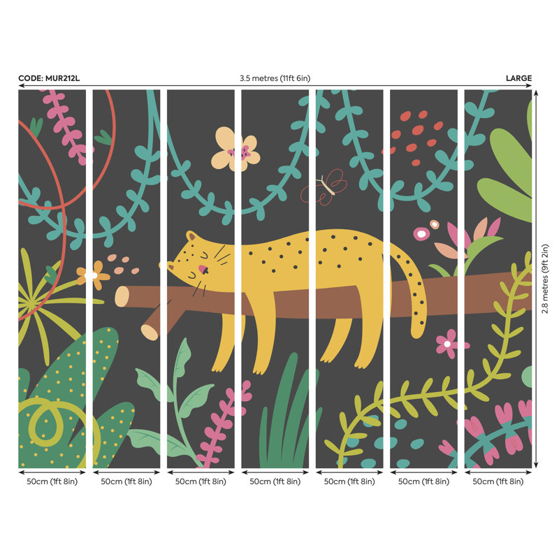 Matte Non-Pasted Wall Mural, 280cm L x 350cm W, Black