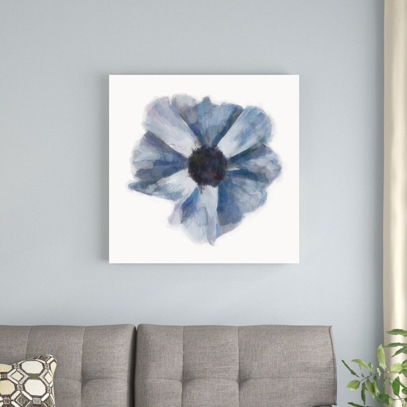 Reproduction d’art sur toile tendue bleu brossé, H 30 po x l 30 po