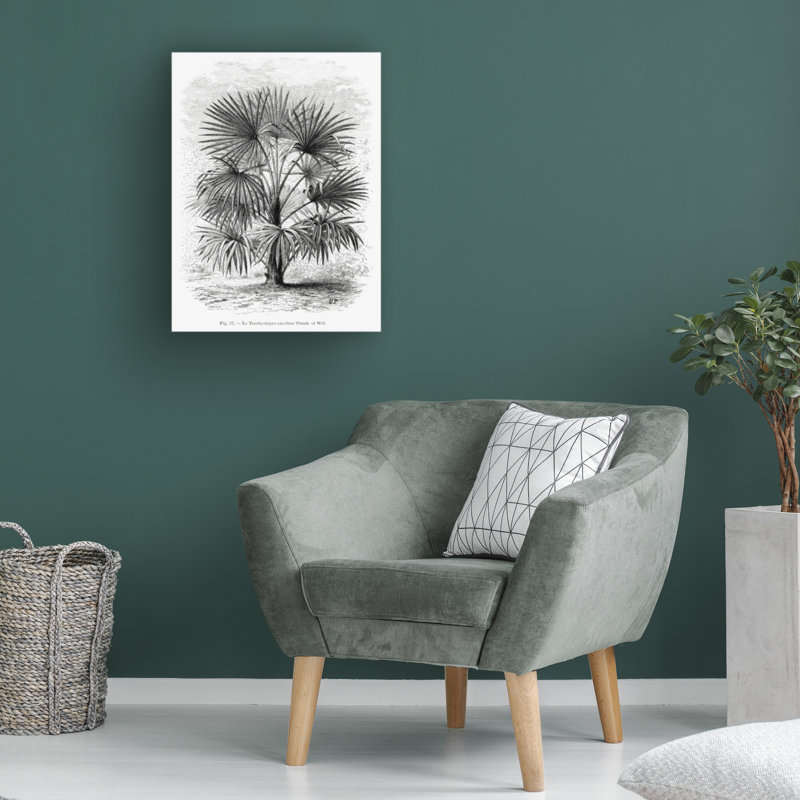 «Les Palmiers Histoire», palmier rétro, art sur toile, H 47 po x l 35 po